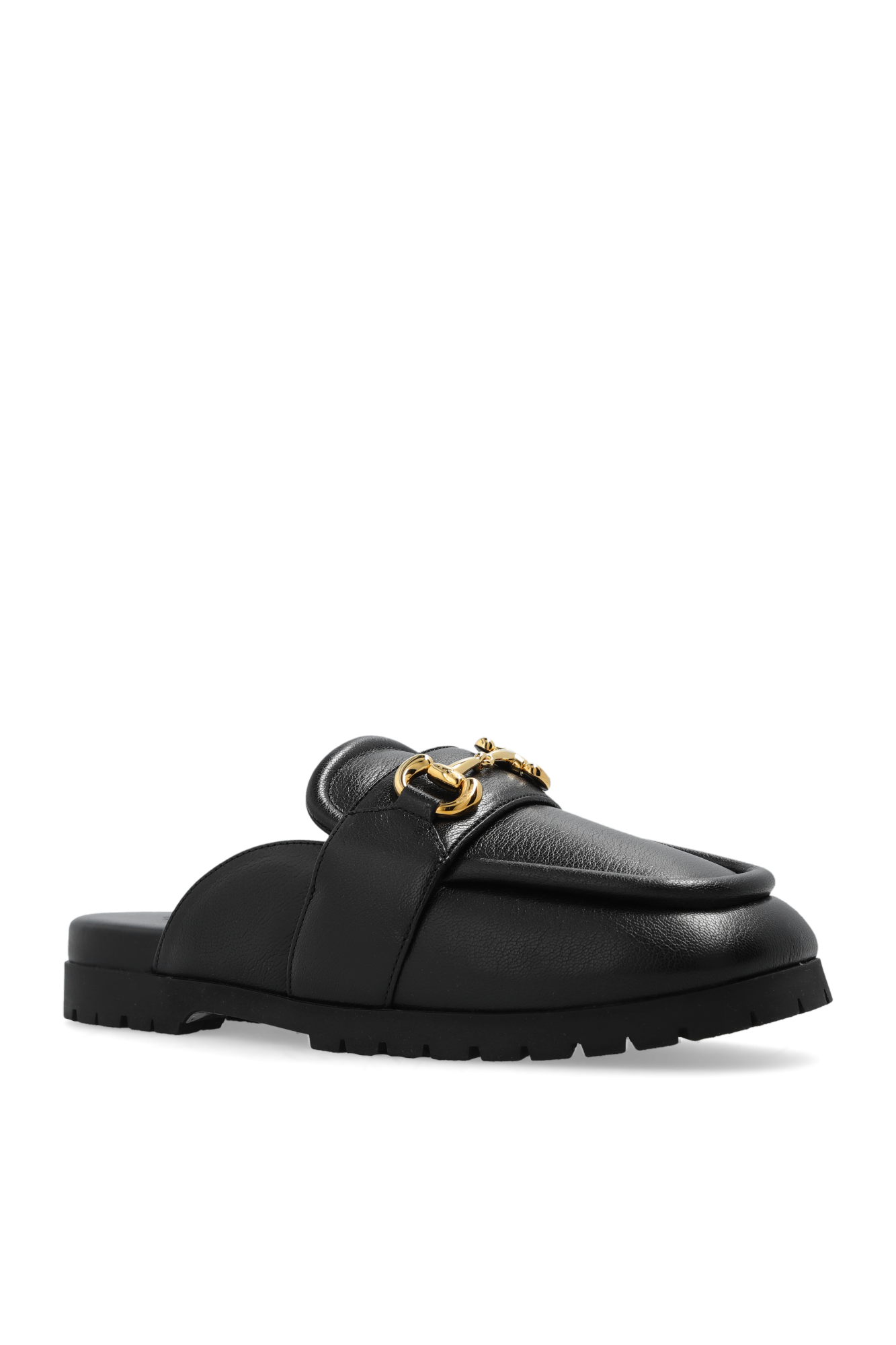 Black Leather slippers Gucci Vitkac Italy